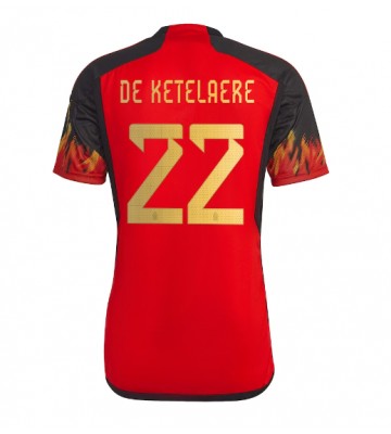 Belgium Charles De Ketelaere #22 Replica Home Stadium Shirt World Cup 2022 Short Sleeve